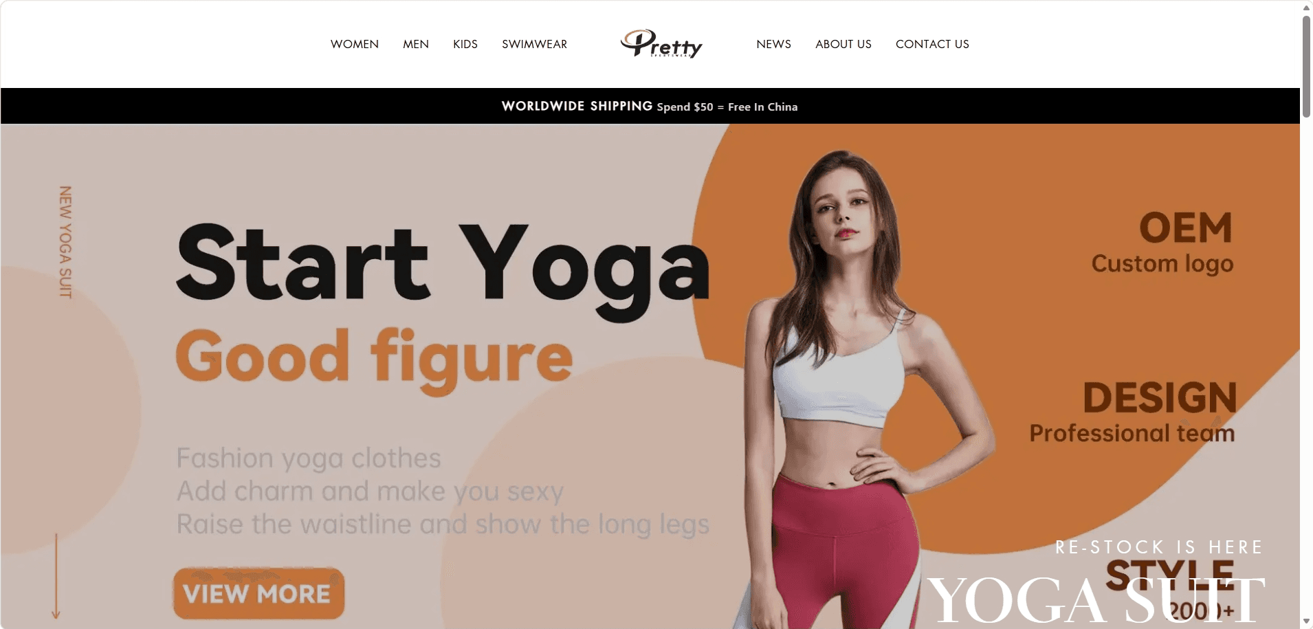 Pretty Sportswear – Clothing E-Commerce Platform - Project screenshot